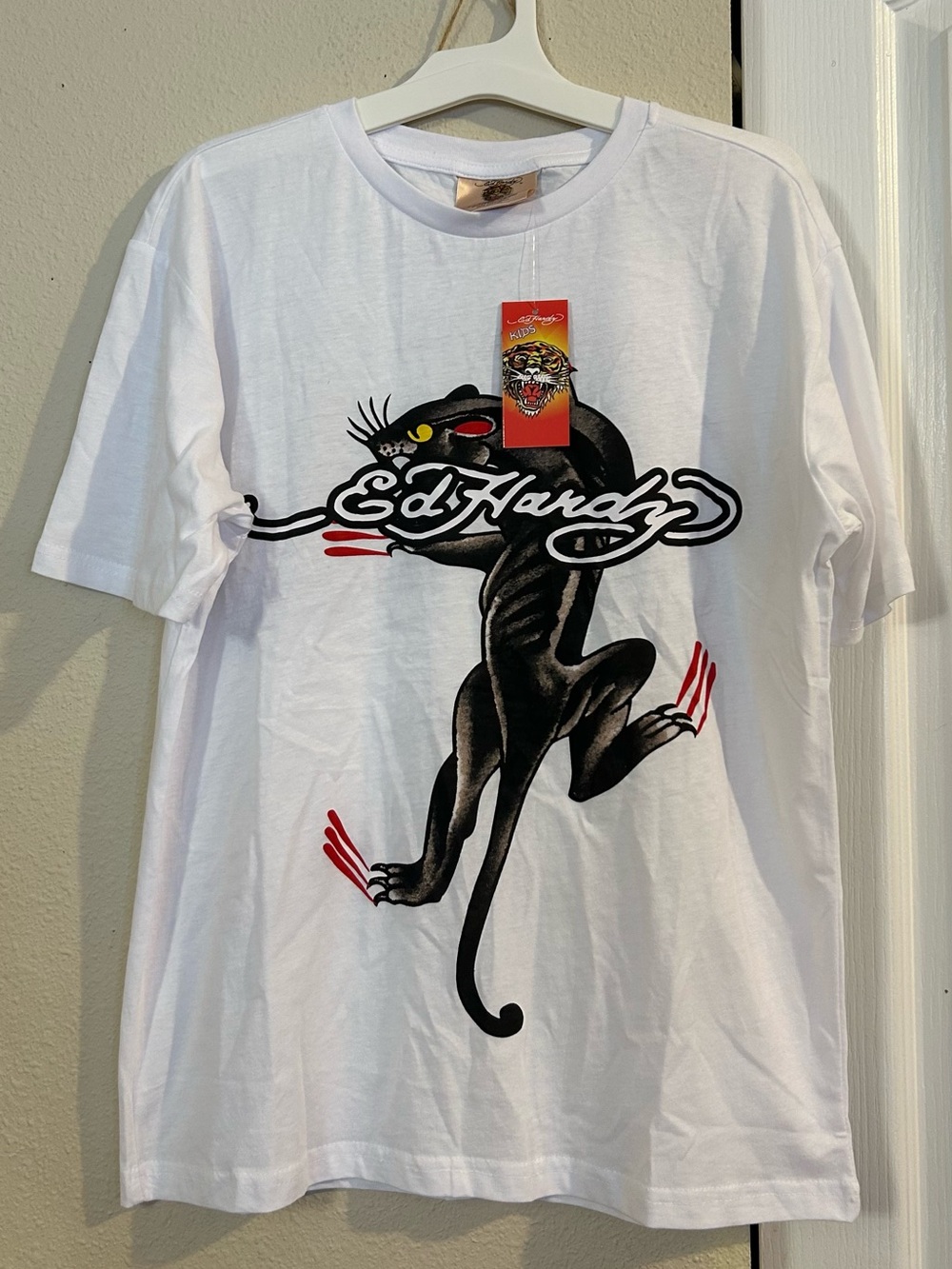 Ed Hardy kids White Graphic Panther Tee